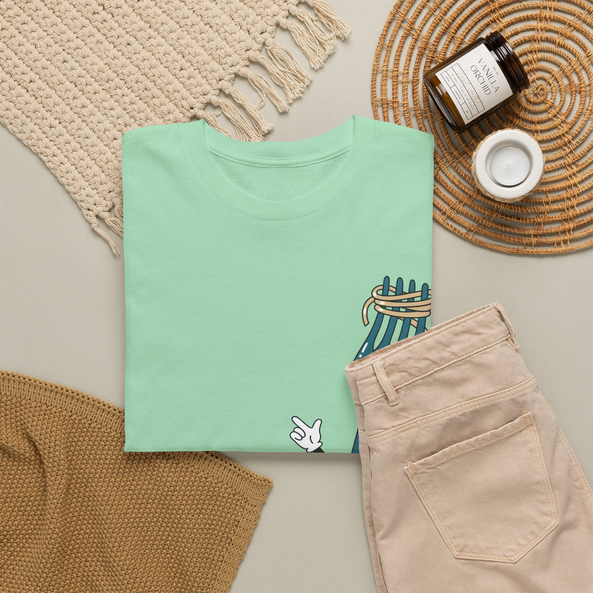 Quirky Fork Cartoon T-Shirt