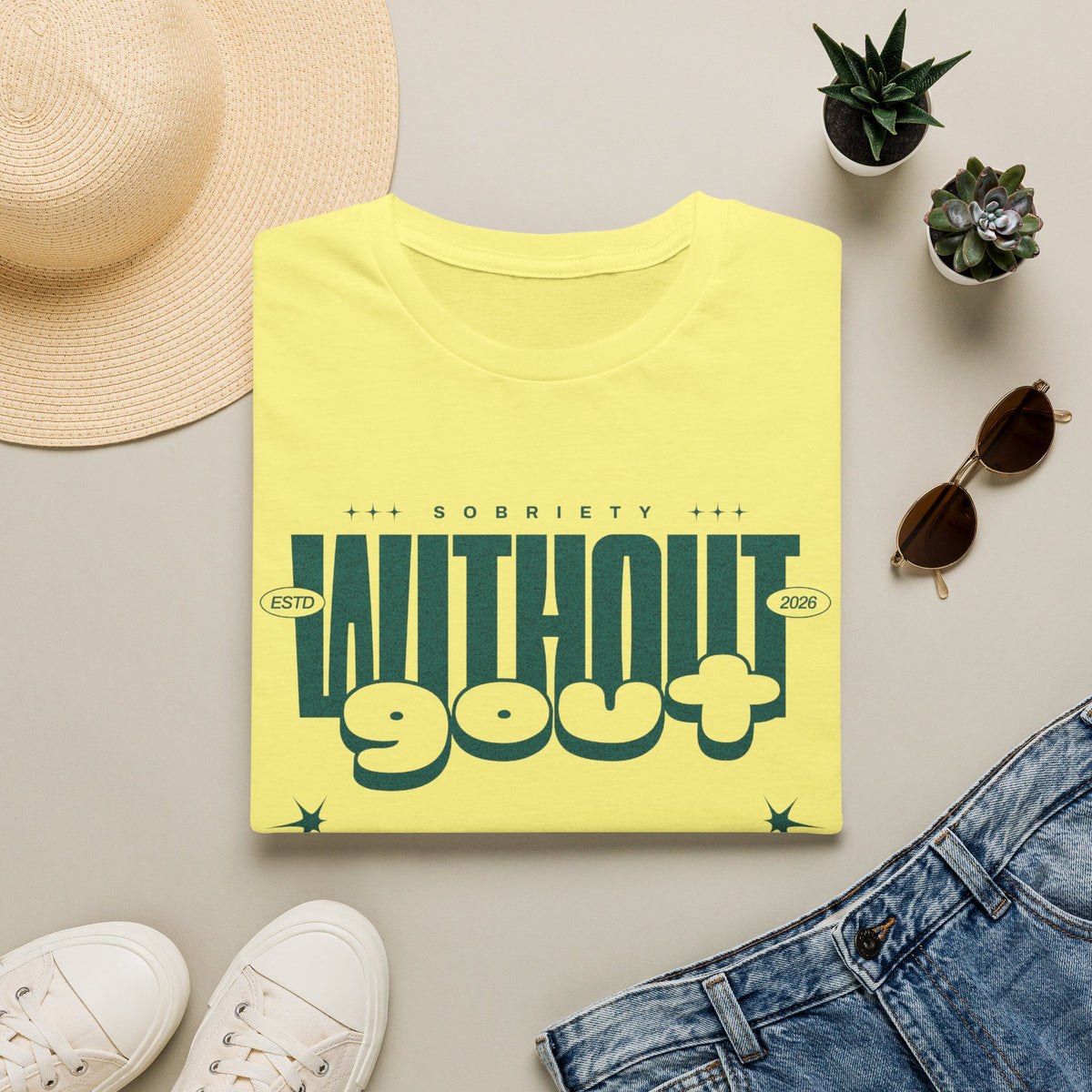 Without Gout Sobriety Recovery T-Shirt