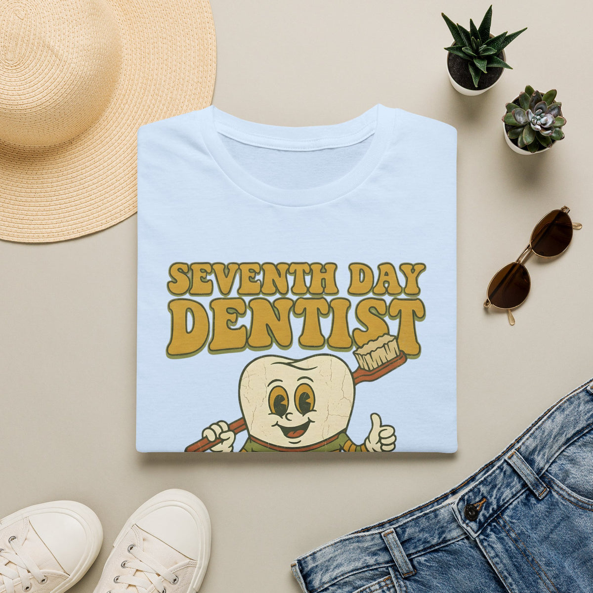 Seventh Day Dentist Pun Humor T-Shirt