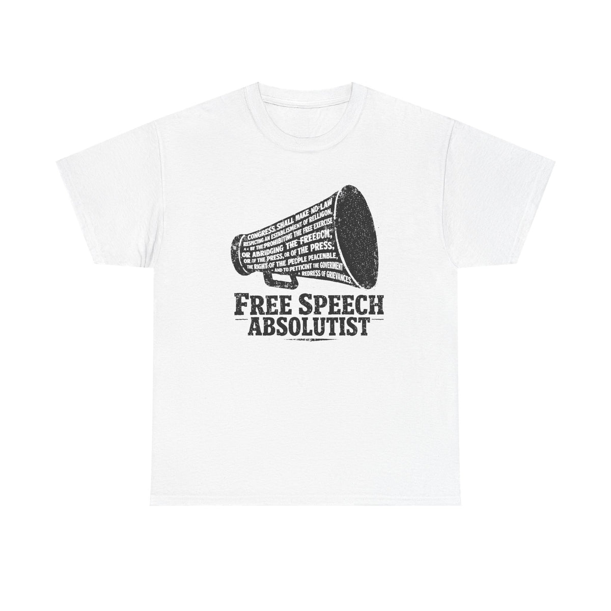 Free Speech Absolutist T-Shirt — Vintage Megaphone Graphic Tee