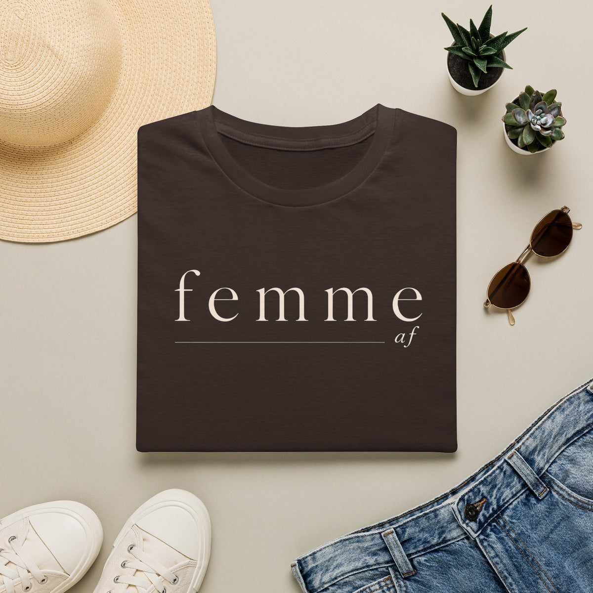 Femme AF T-Shirt — Minimal Feminine Statement Tee