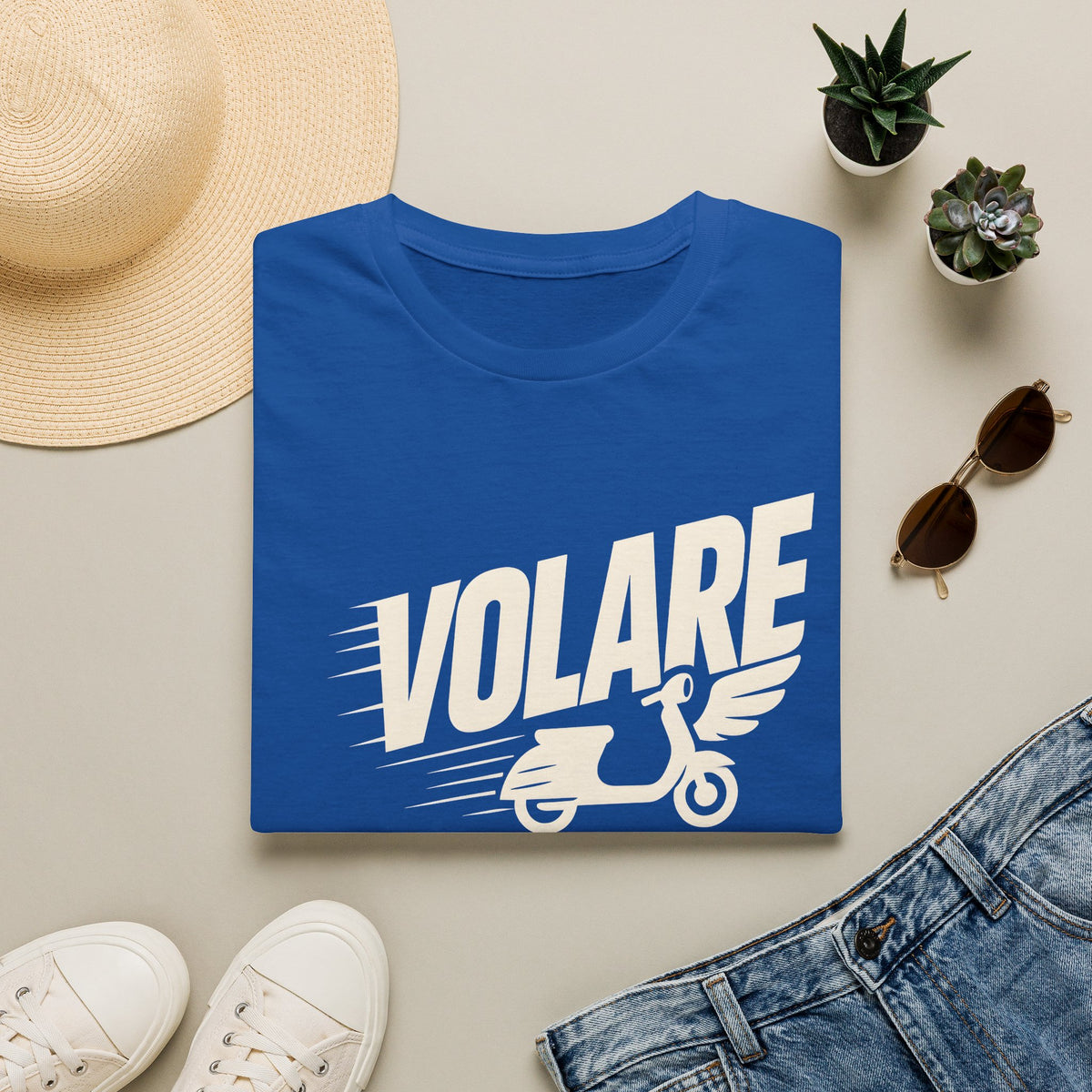 Volare Scooter T‑Shirt — Vintage Vespa Ride Graphic Tee