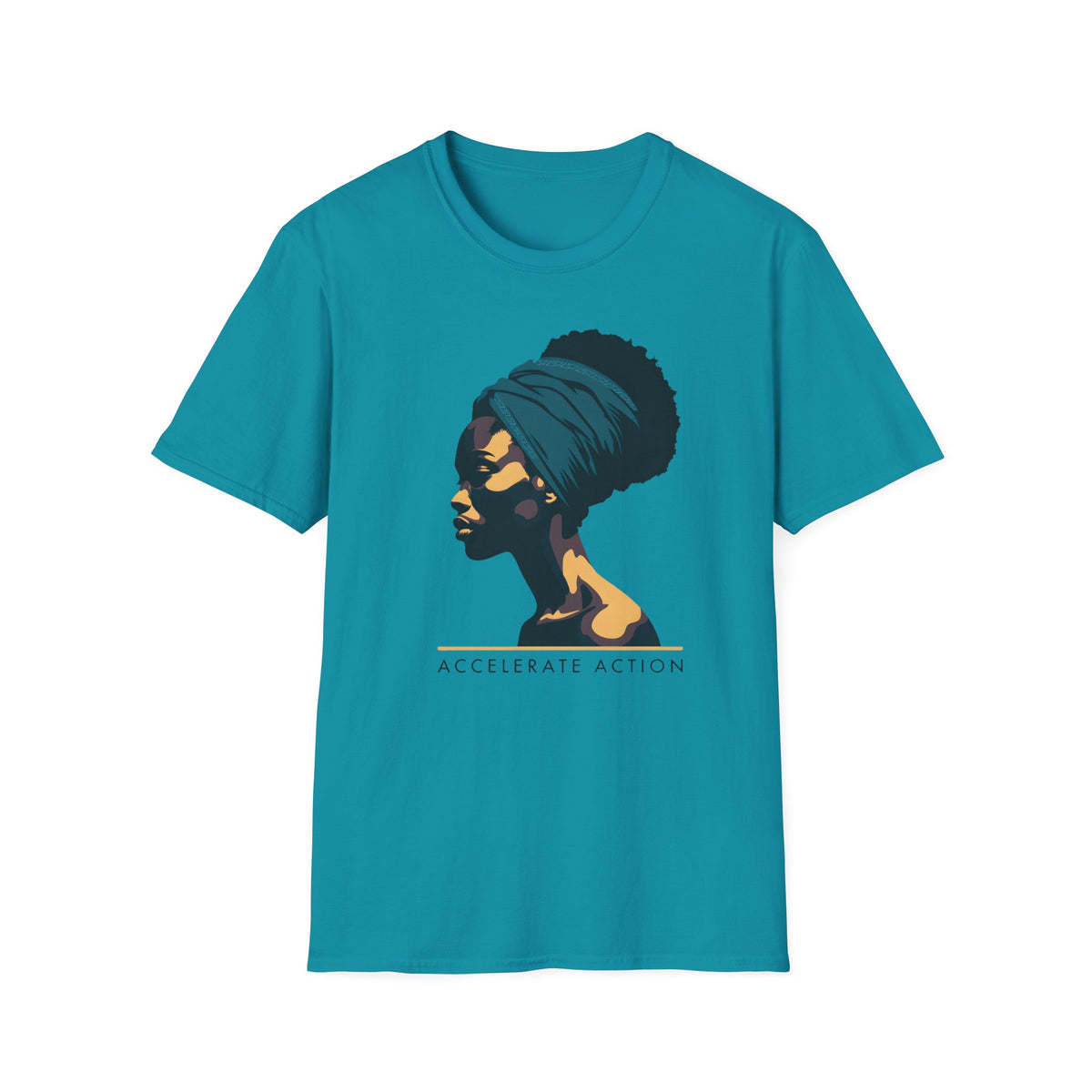 Afro Headwrap Portrait T‑Shirt — Empowering Black Woman Graphic Tee