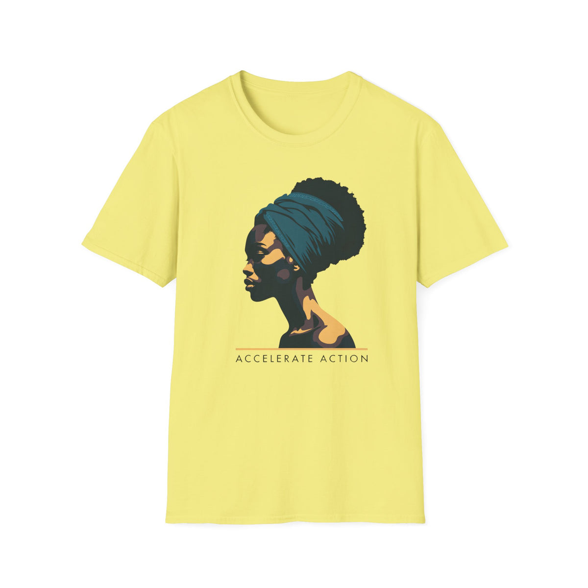 Afro Headwrap Portrait T‑Shirt — Empowering Black Woman Graphic Tee