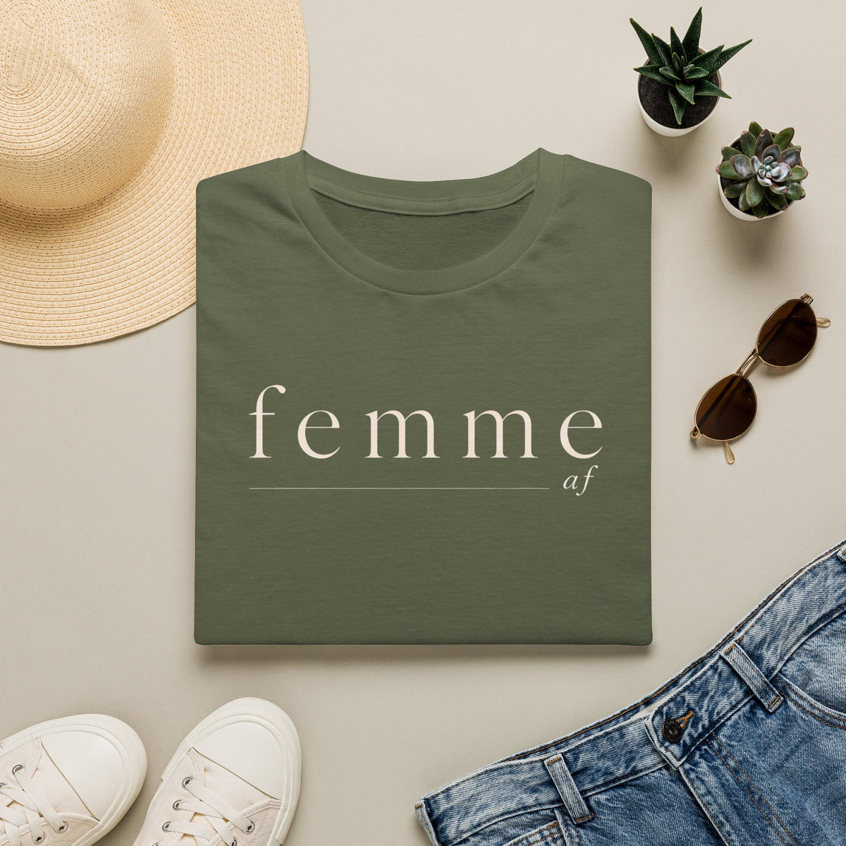 Femme AF T-Shirt — Minimal Feminine Statement Tee