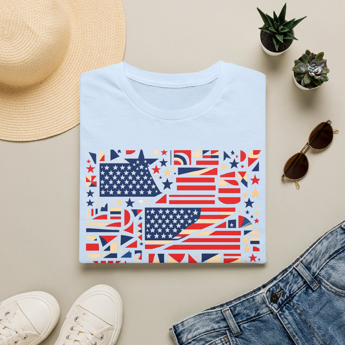 American Flag Mosaic T-Shirt