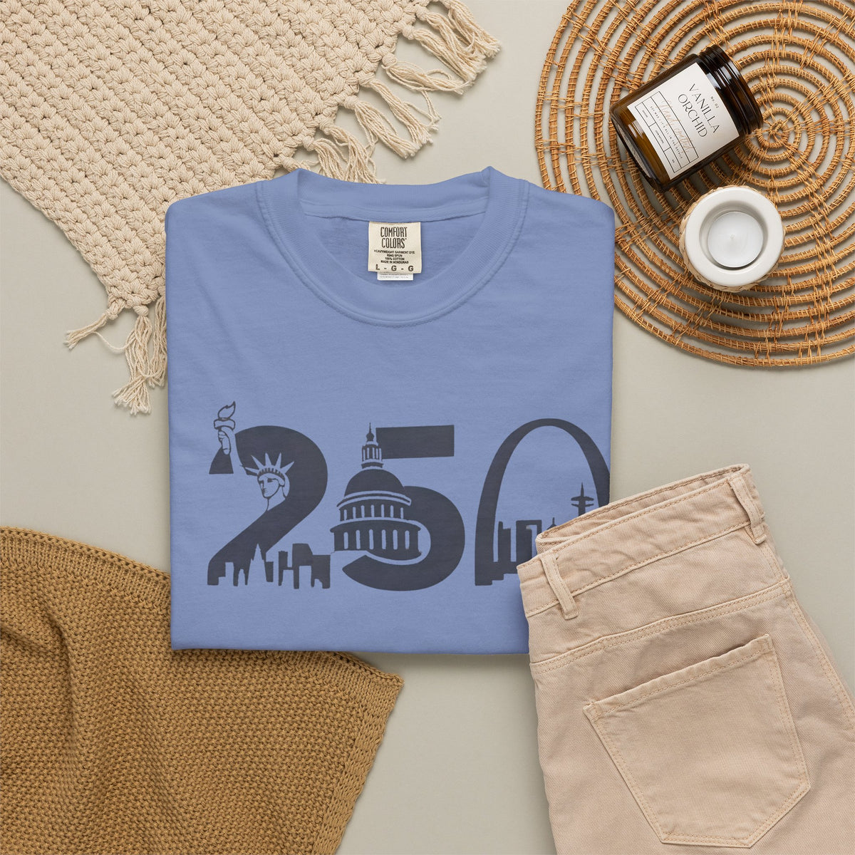 USA 250th Anniversary - Skyline Liberty Design T-Shirt