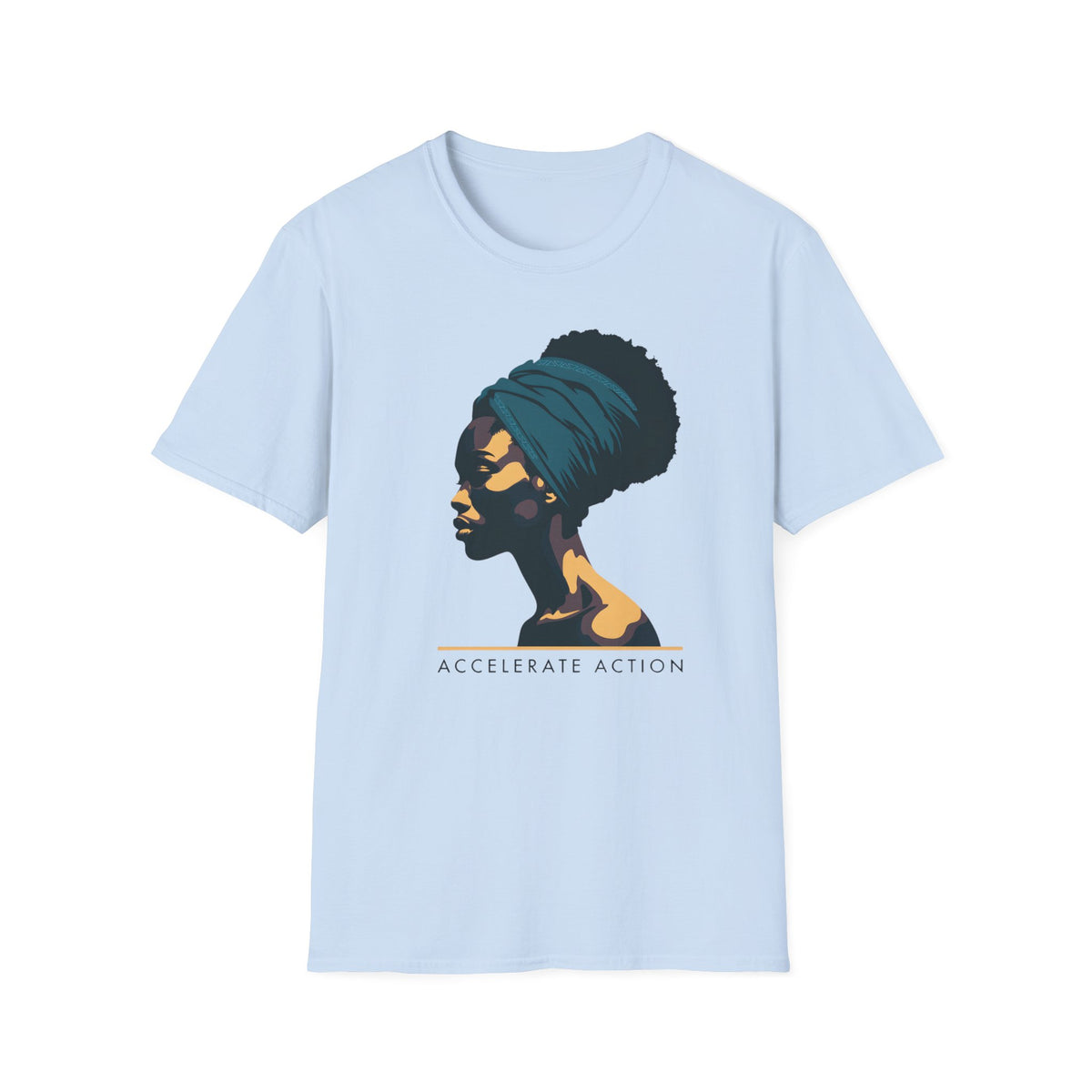 Afro Headwrap Portrait T‑Shirt — Empowering Black Woman Graphic Tee