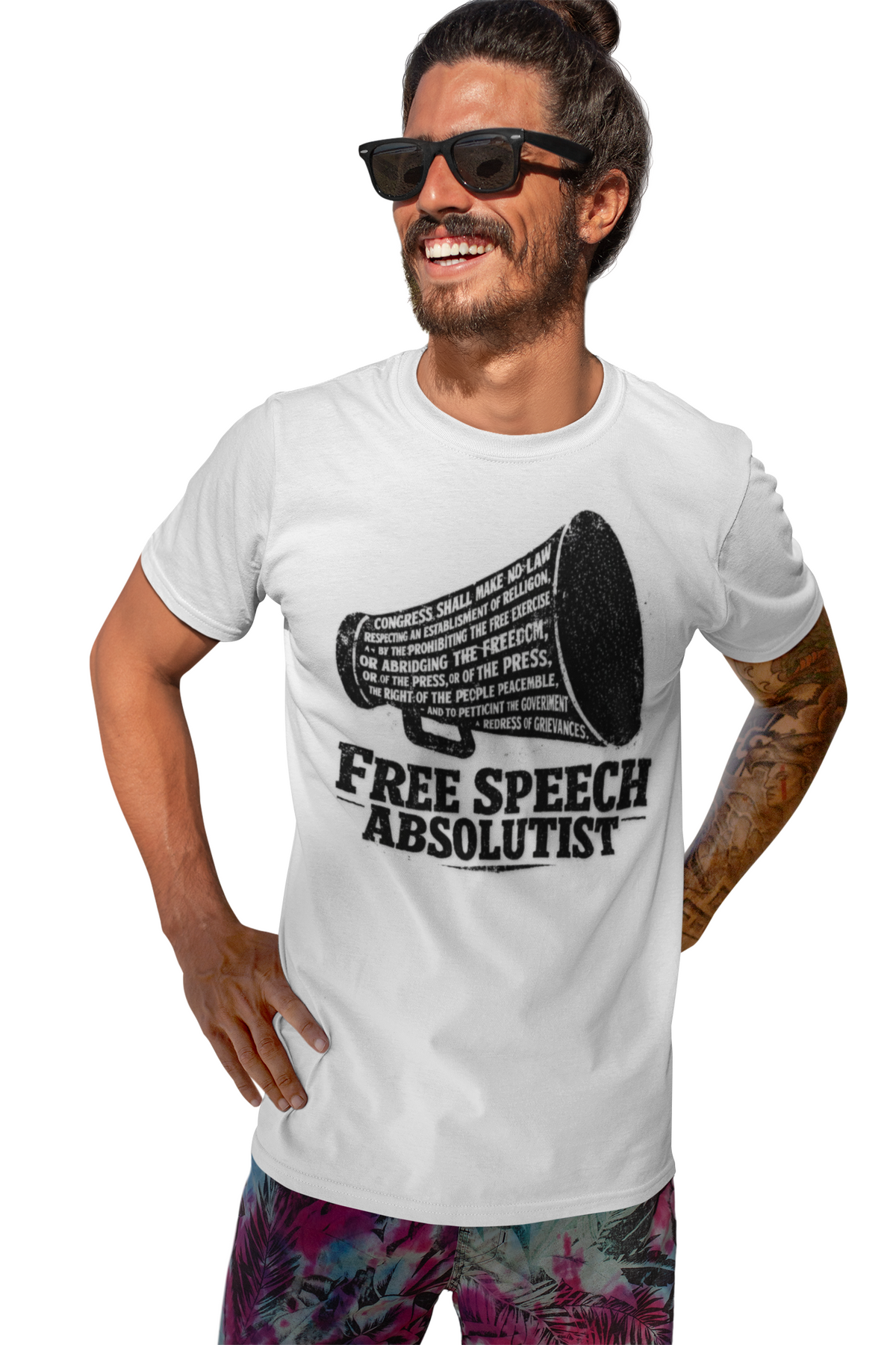 Free Speech Absolutist T-Shirt — Vintage Megaphone Graphic Tee
