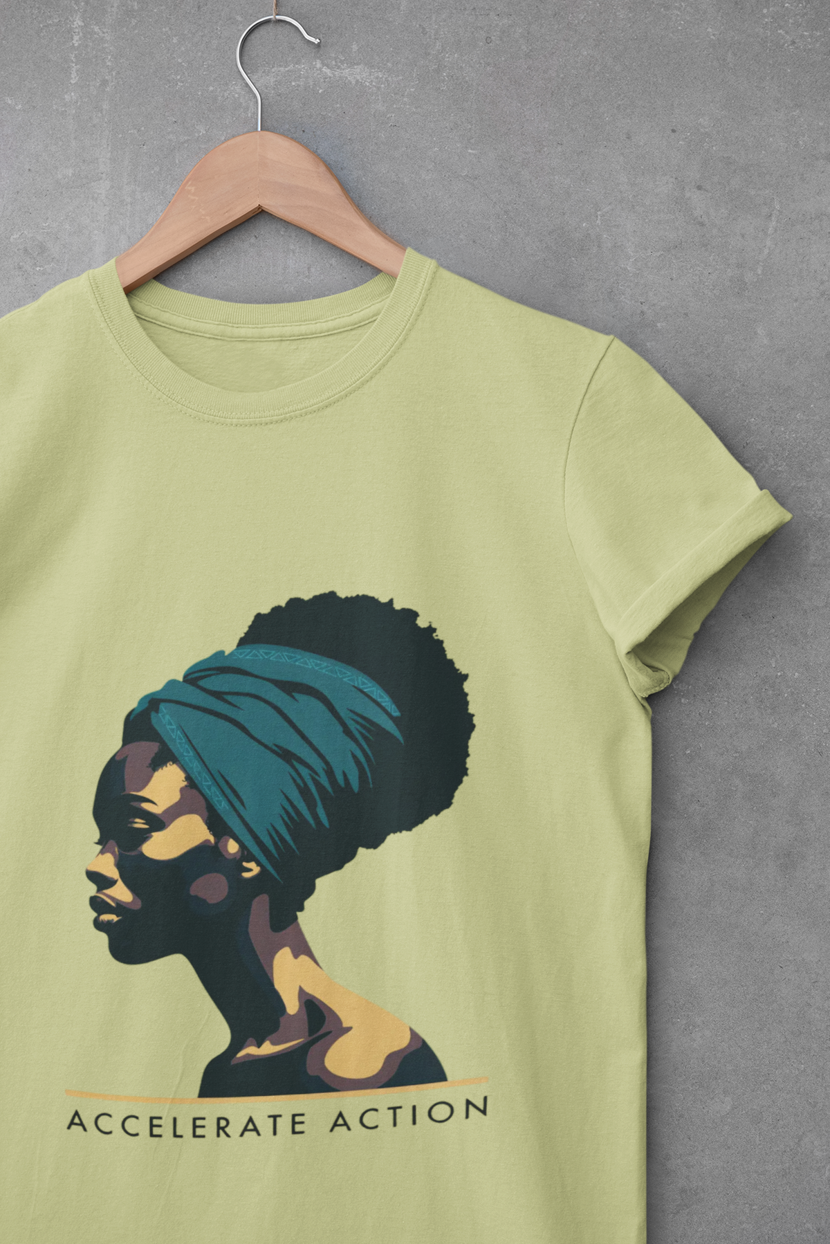 Afro Headwrap Portrait T‑Shirt — Empowering Black Woman Graphic Tee