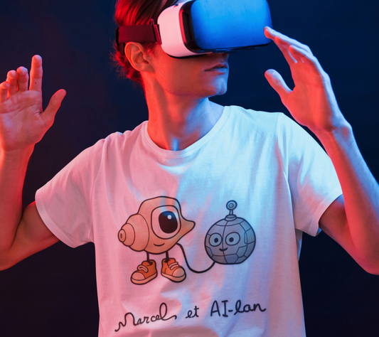 Marcel and Pet Alan |  Robot Dadaism T-Shirt