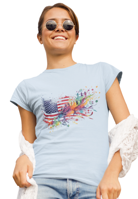 American Flag Watercolor T-Shirt | USA 250