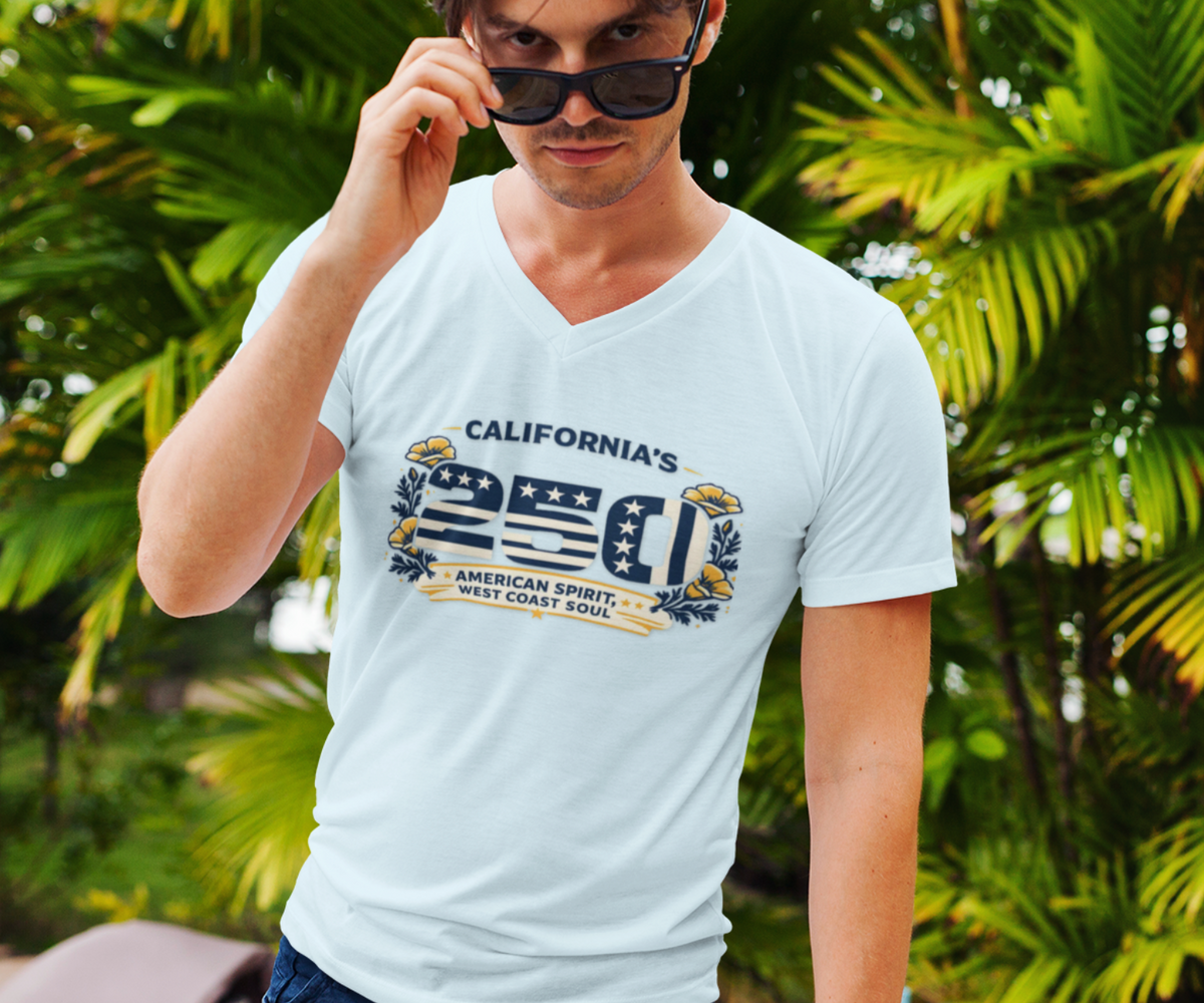 California 250 Retro Flag Graphic T-Shirt | West Coast Spirit