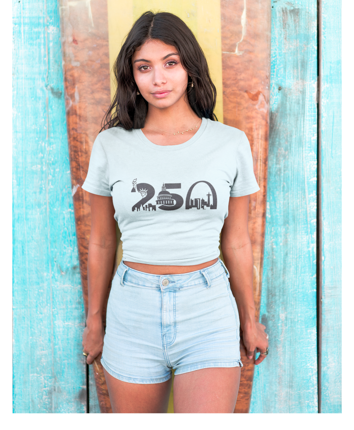 USA 250th Anniversary - Skyline Liberty Design T-Shirt