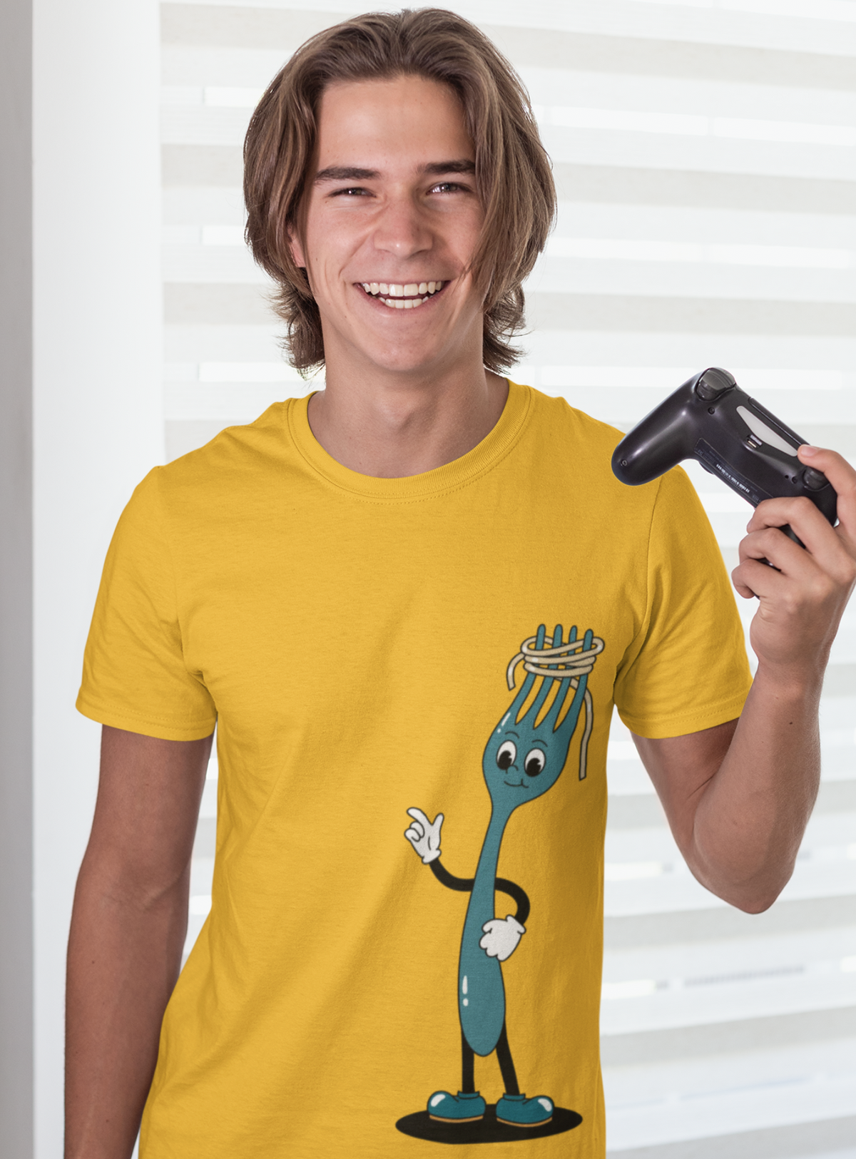 Quirky Fork Cartoon T-Shirt