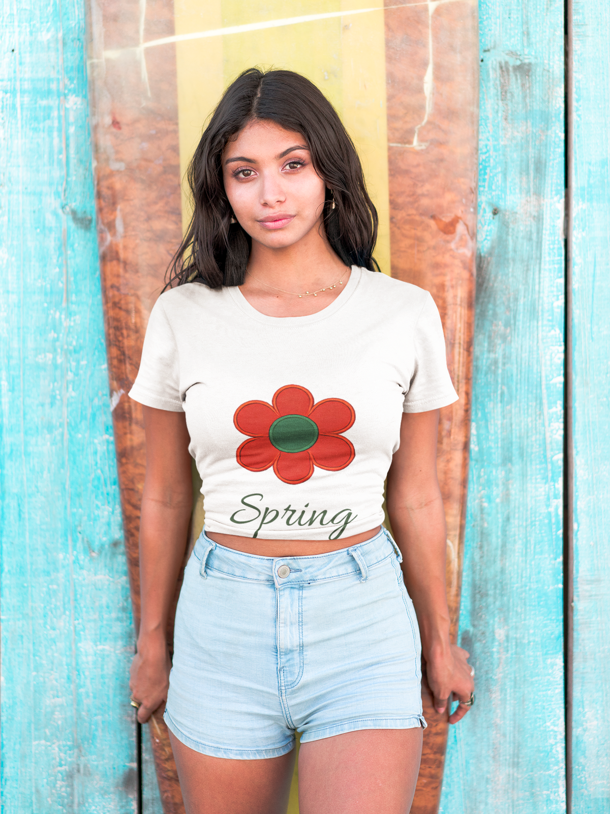 Red Floral Spring T-Shirt