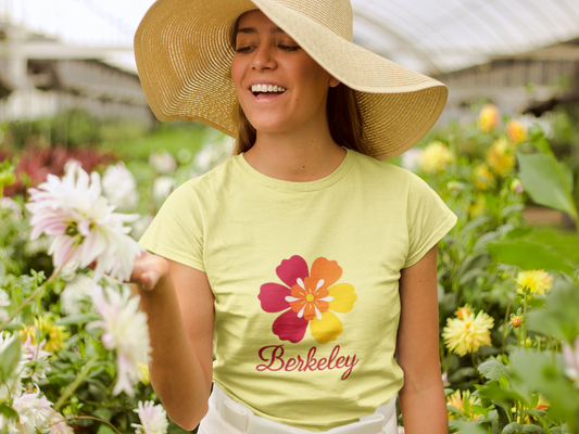 Berkeley Retro Spring Floral Script Tee