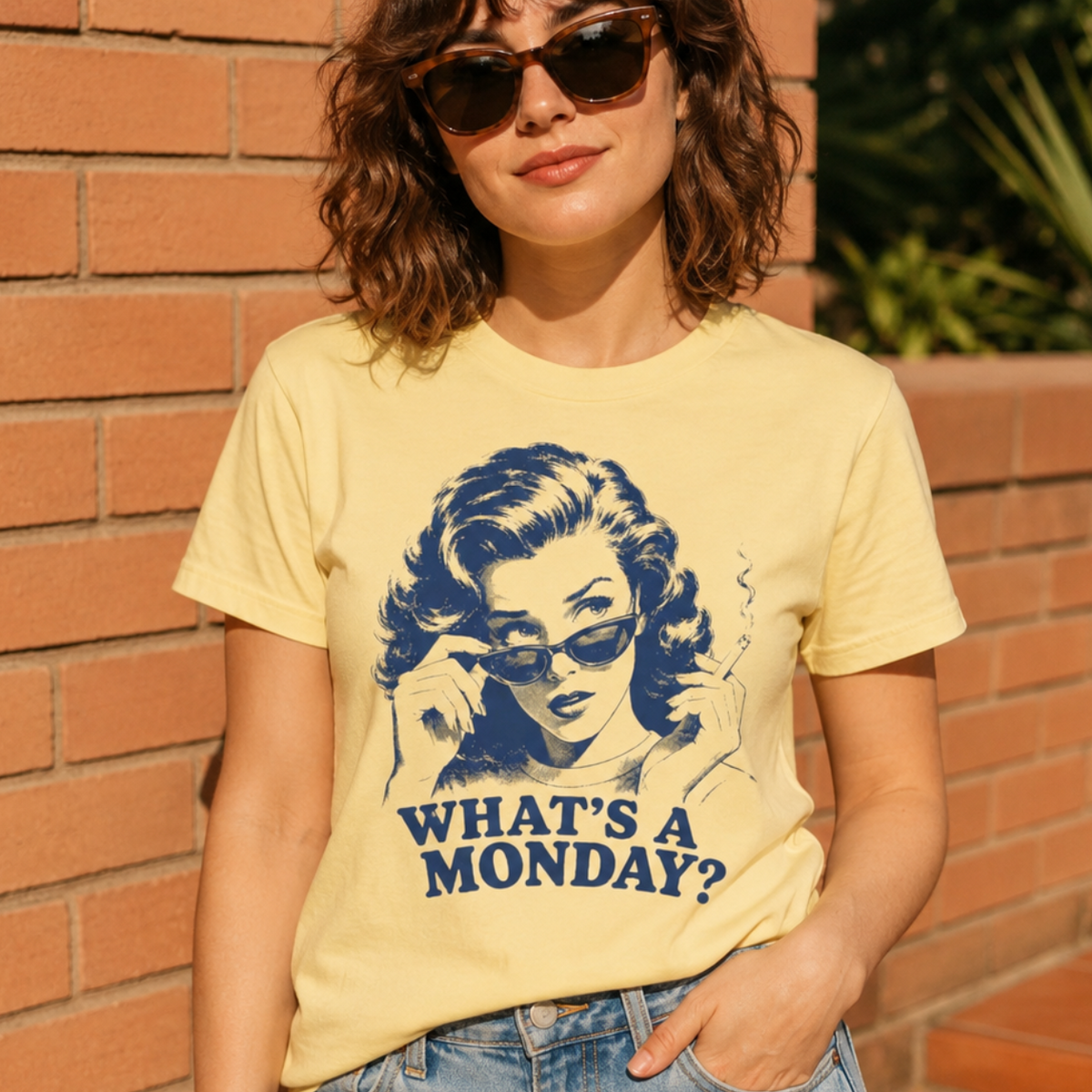"Whats A Monday? Shirt, Vintage Pop Art Graphic Tee