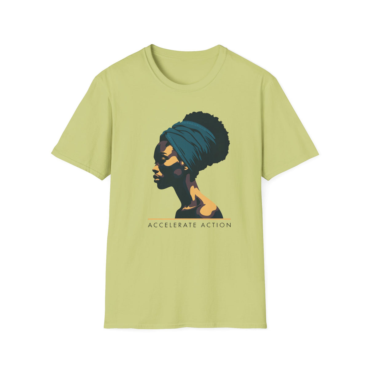 Afro Headwrap Portrait T‑Shirt — Empowering Black Woman Graphic Tee