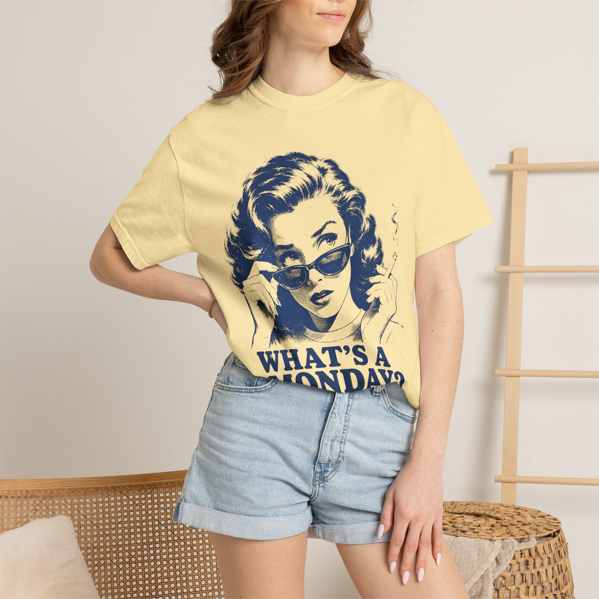 "Whats A Monday? Shirt, Vintage Pop Art Graphic Tee