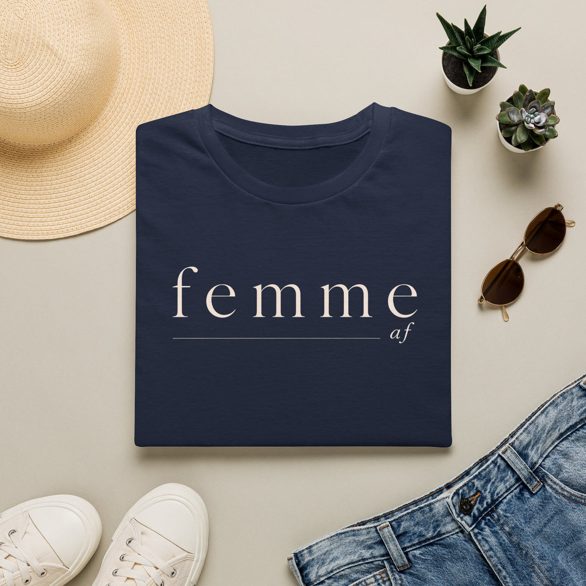 Femme AF T-Shirt — Minimal Feminine Statement Tee