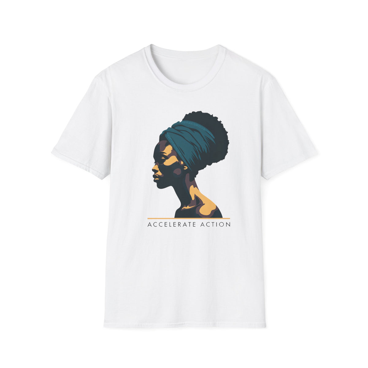 Afro Headwrap Portrait T‑Shirt — Empowering Black Woman Graphic Tee
