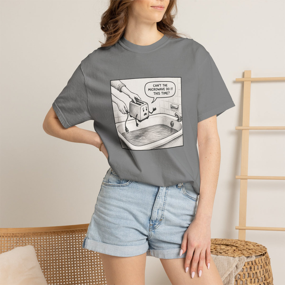 Toaster Bathtub Sarcastic Comic Shirt