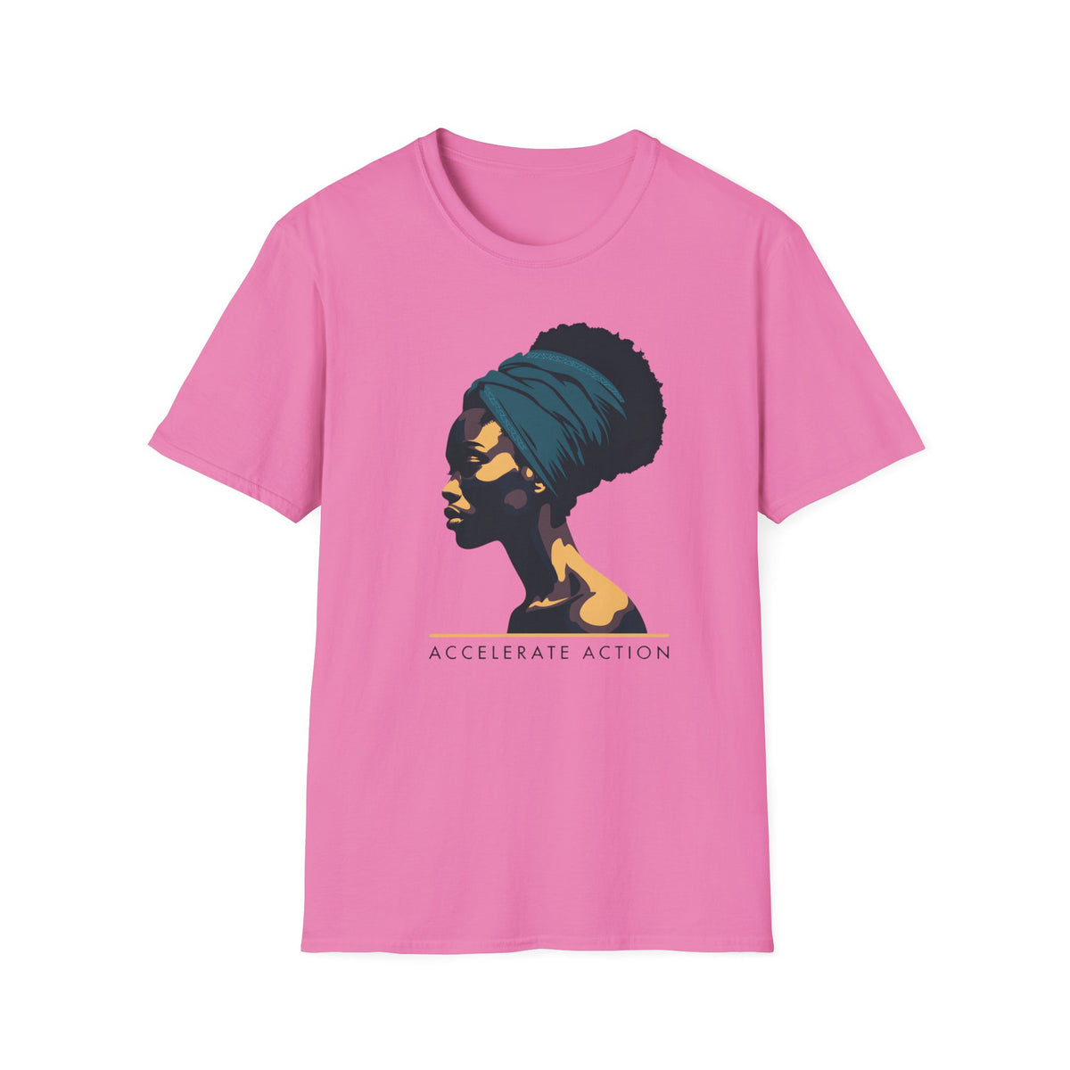 Afro Headwrap Portrait T‑Shirt — Empowering Black Woman Graphic Tee