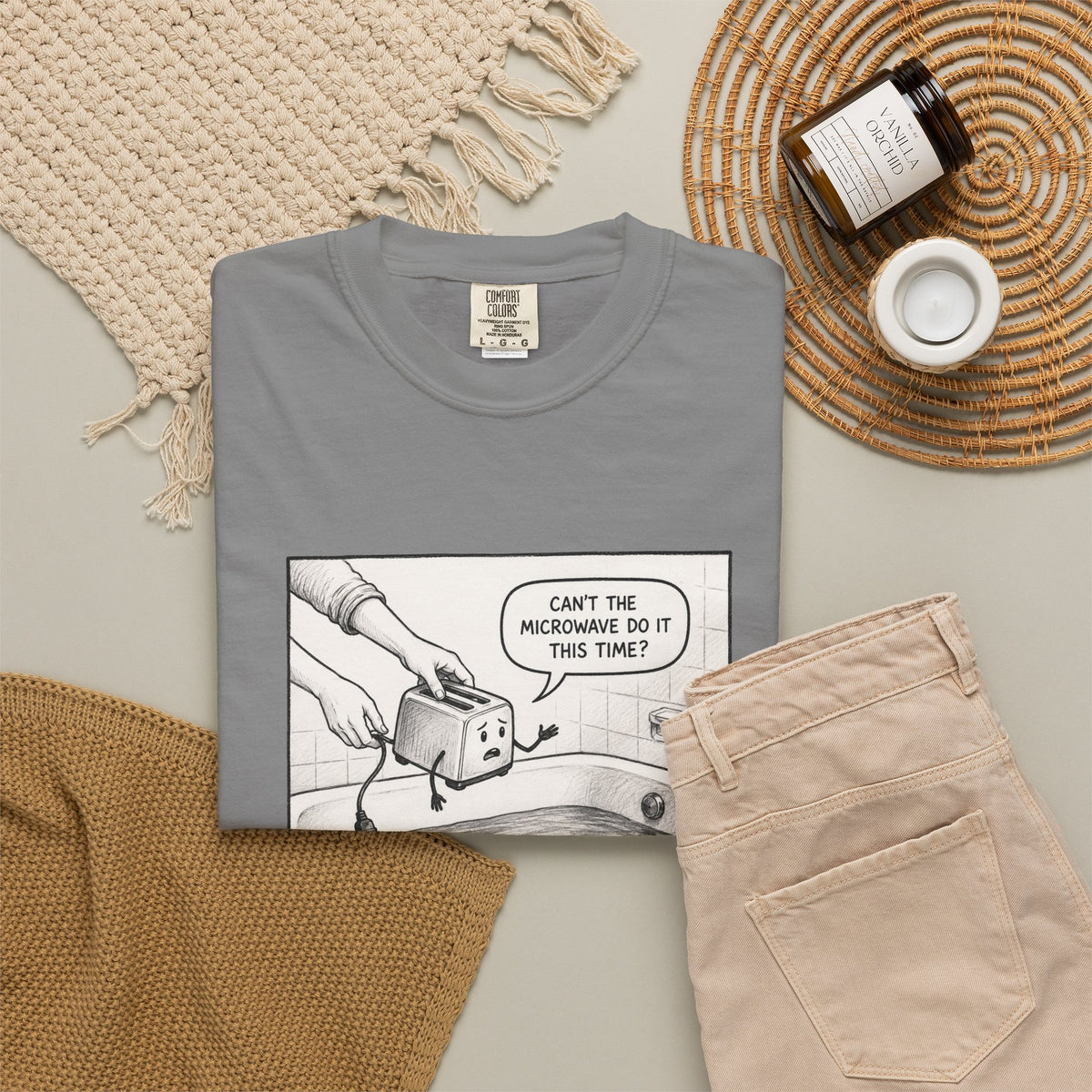 Toaster Bathtub Sarcastic Comic Shirt