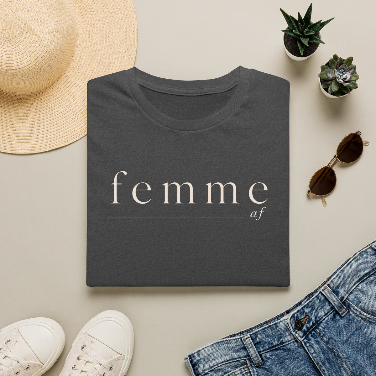 Femme AF T-Shirt — Minimal Feminine Statement Tee