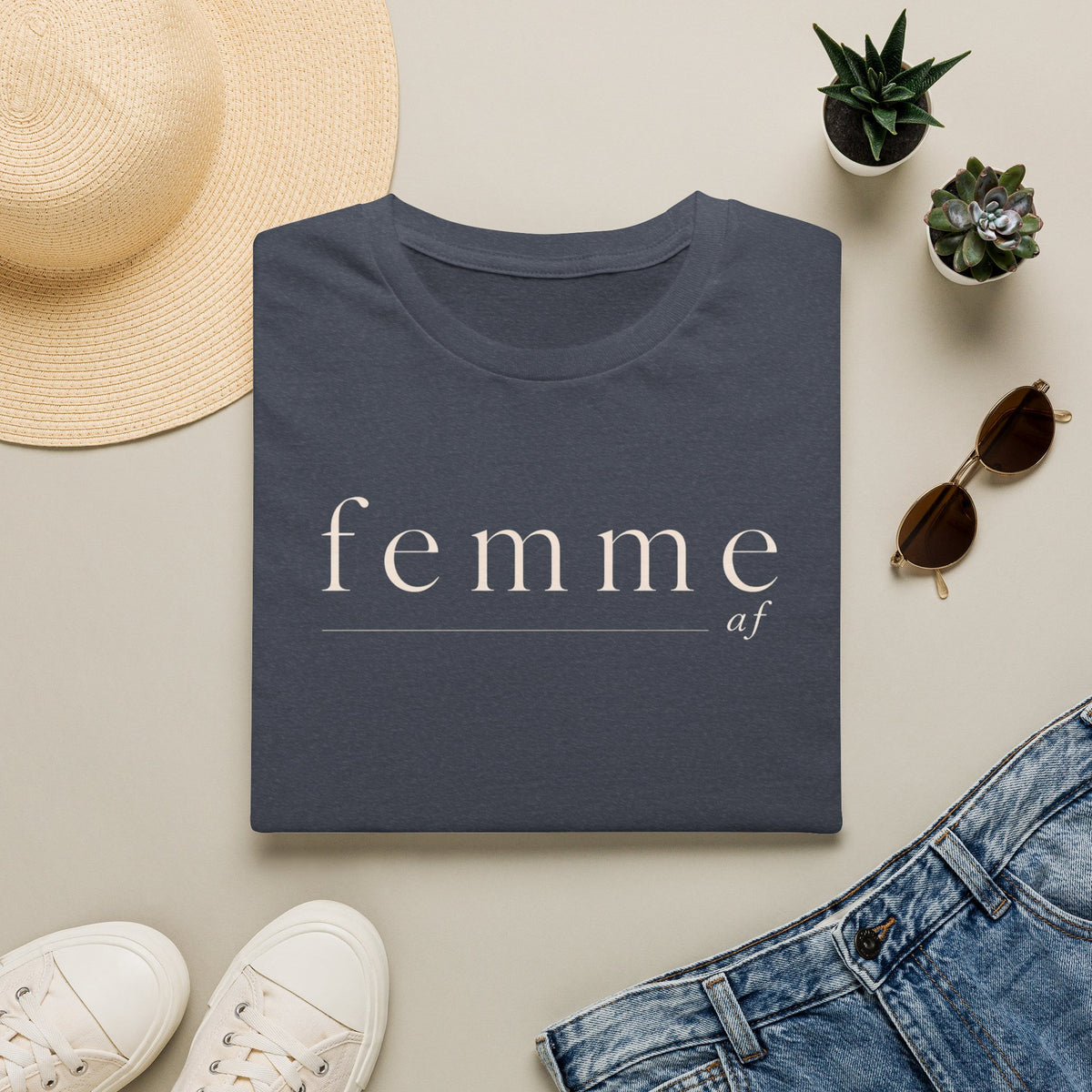 Femme AF T-Shirt — Minimal Feminine Statement Tee