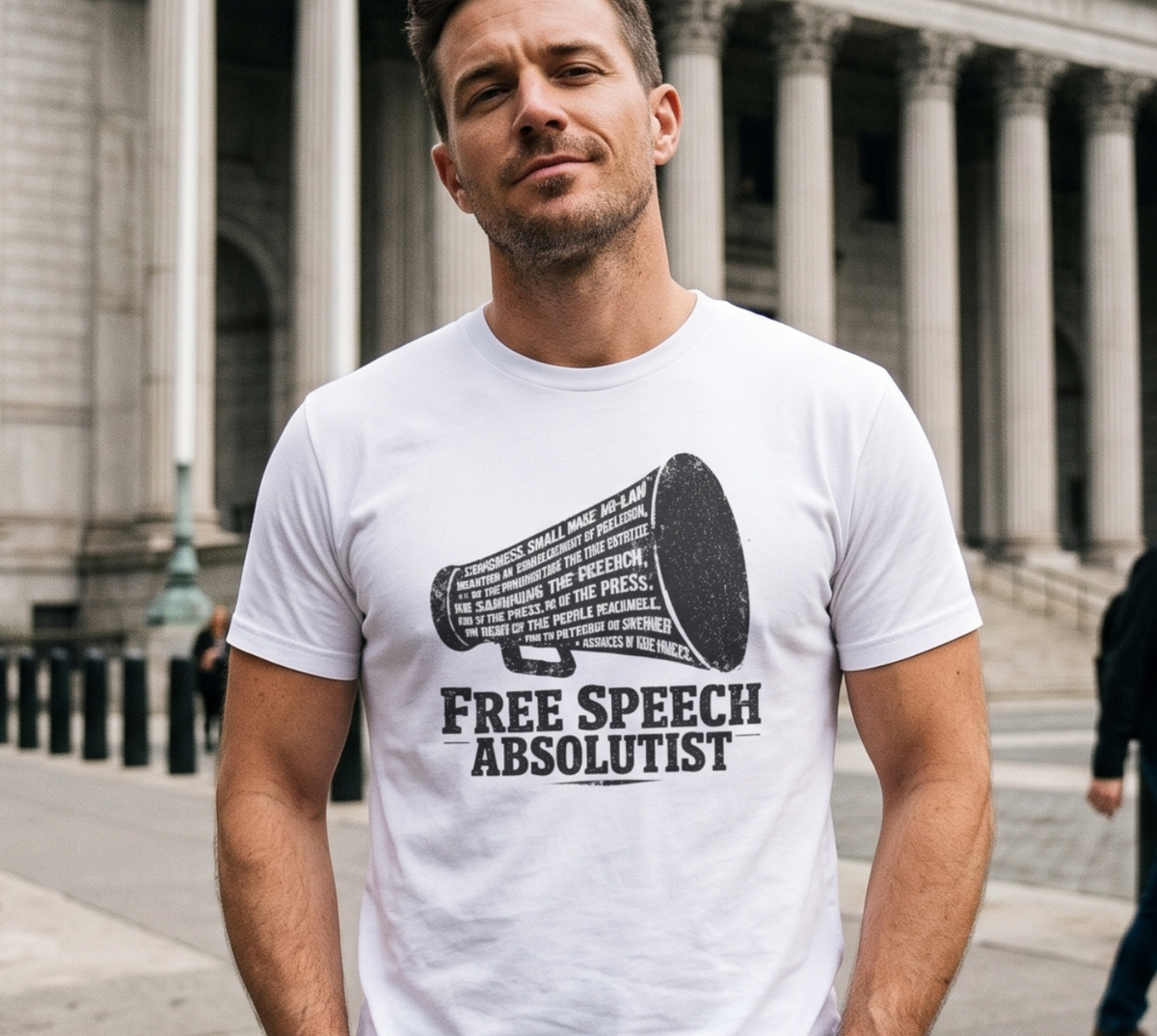 Free Speech Absolutist T-Shirt — Vintage Megaphone Graphic Tee