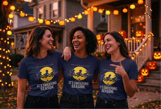 Grab Your Brooms, Ladies- Halloween Femme Tee